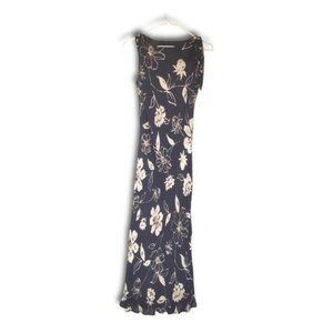 ANN TAYLOR PETITES Women's DRESS BLACK WHITE FLORAL SILK SIZE 2P
